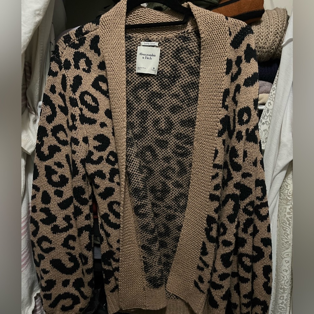 Abercrombie leopard cardigan